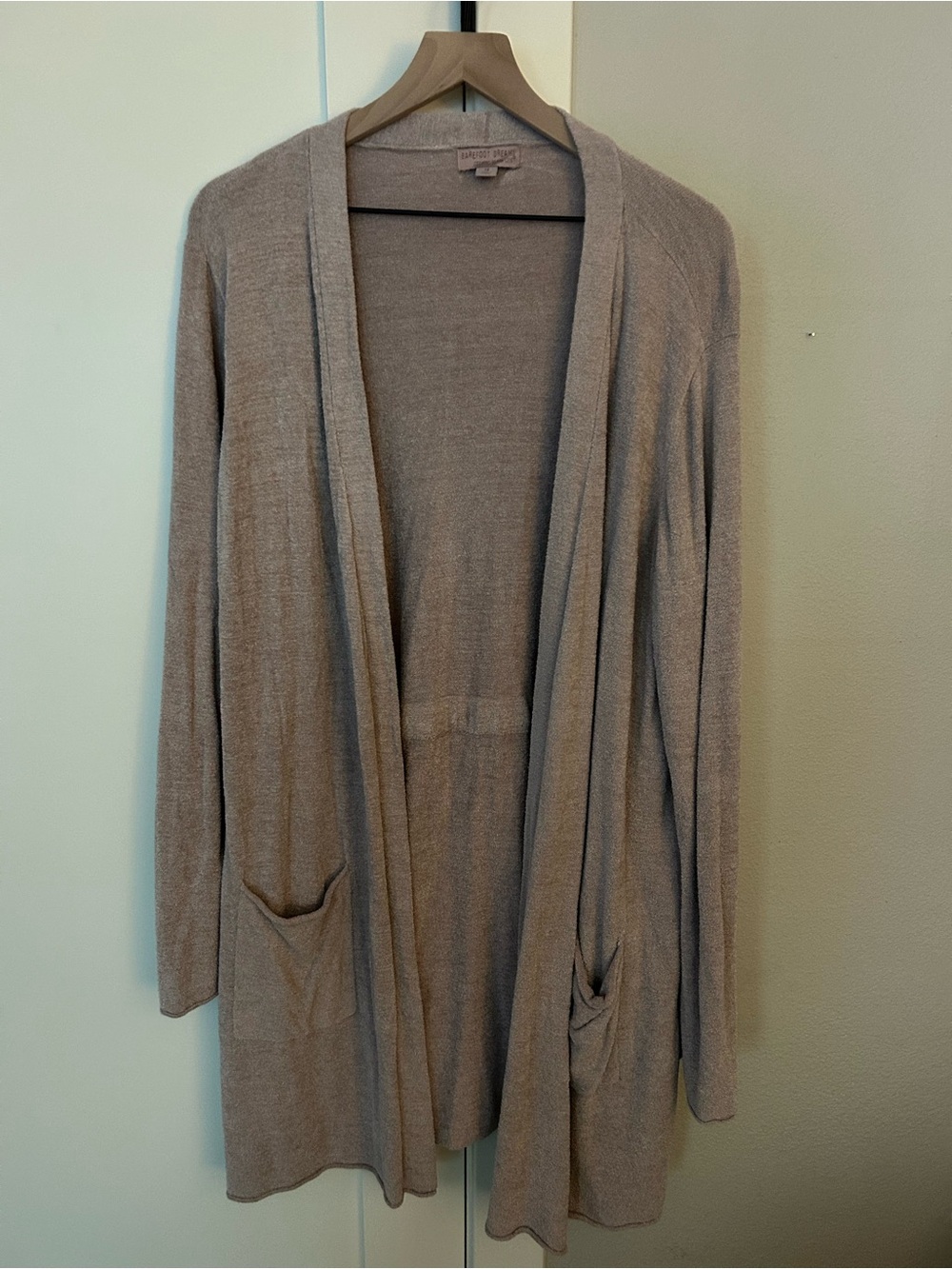 Barefoot Dreams Cozy Chic Ultra Lite Long Cardigan in Faded Rose 1X